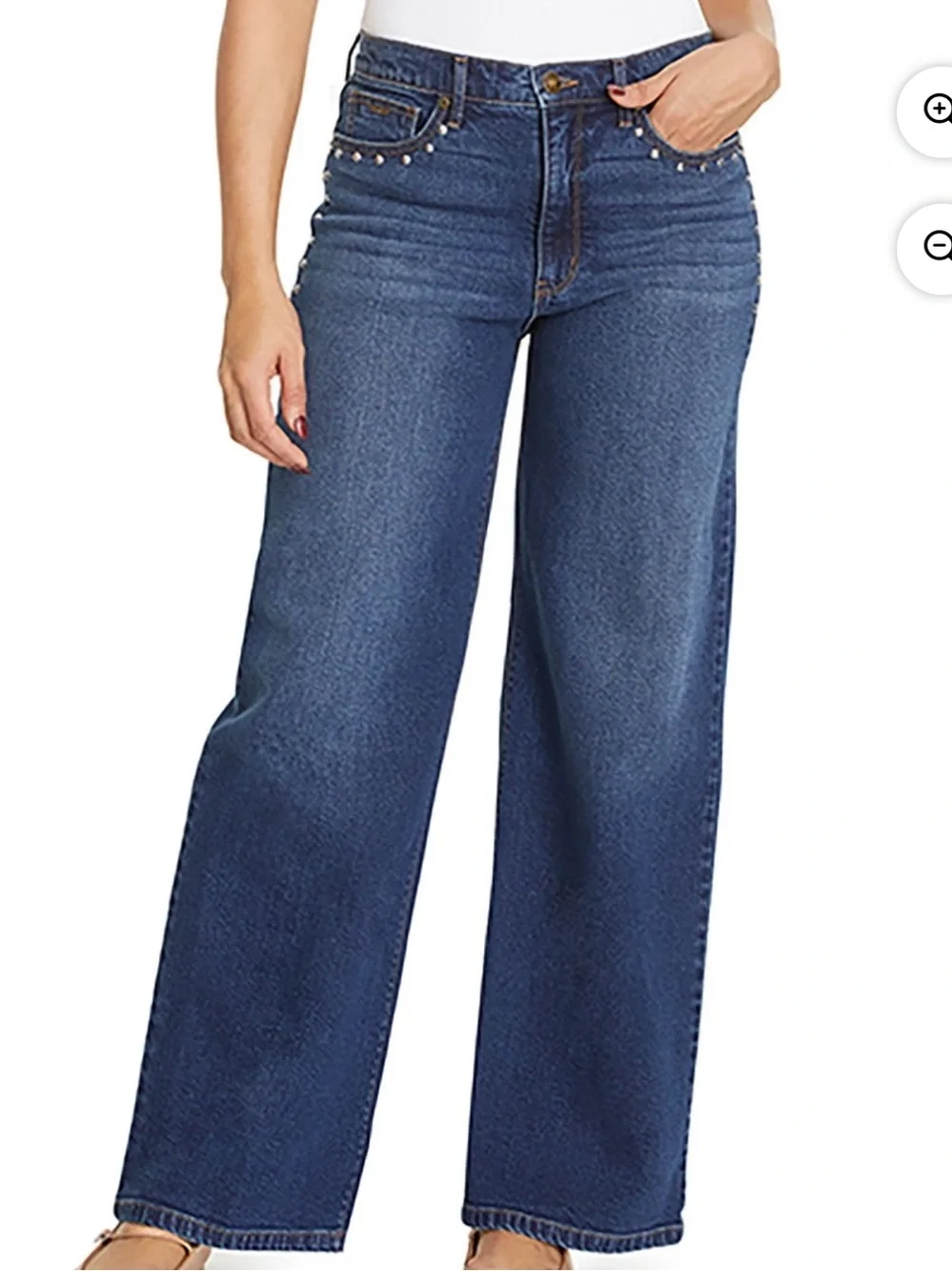 Nine West Wide Leg Women’s Jeans in Dark Blue - Classic High Rise